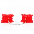 Elastische Handgelenksfesseln aus Spitze Rot von Kink Wrist Restraint
