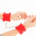 Elastische Handgelenksfesseln aus Spitze Rot von Kink Wrist Restraint
