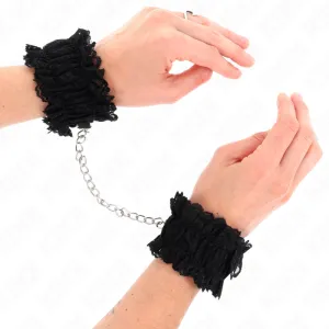 Elastische Handgelenksfesseln aus Spitze Negro von Kink Wrist Restraint