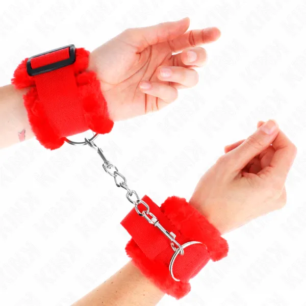 Handgelenkfesseln Rot Verstellbar 17-31 cm X 7 cm von Kink Wrist Restraint | Fesselliebe.de
