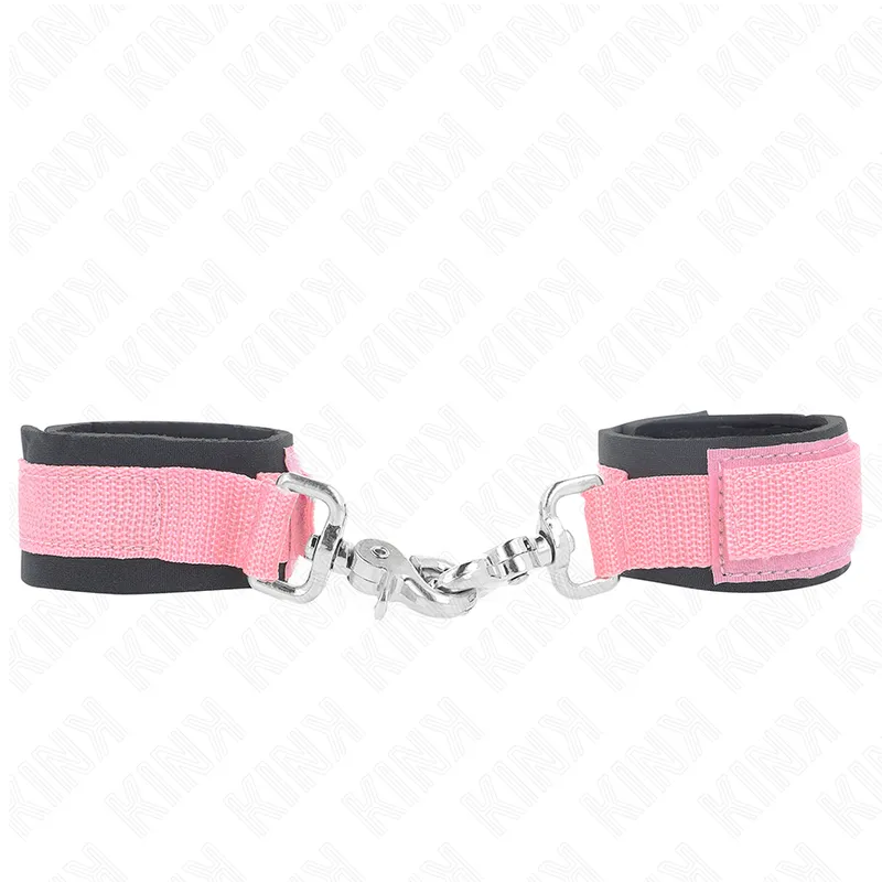 Verstellbare Neopren-Handhandfesseln Rosa Verstellbar 22-34 cm von Kink Wrist Restraint | Fesselliebe.de