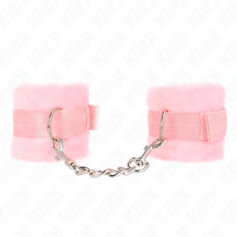 Beginner Pelzhandmanschetten Rosa 30 X 7 cm von Kink Wrist Restraint | Fesselliebe.de