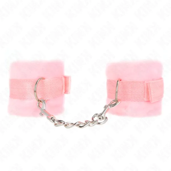 Beginner Pelzhandmanschetten Rosa 30 X 7 cm von Kink Wrist Restraint | Fesselliebe.de