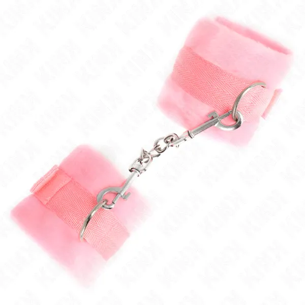 Beginner Pelzhandmanschetten Rosa 30 X 7 cm von Kink Wrist Restraint | Fesselliebe.de