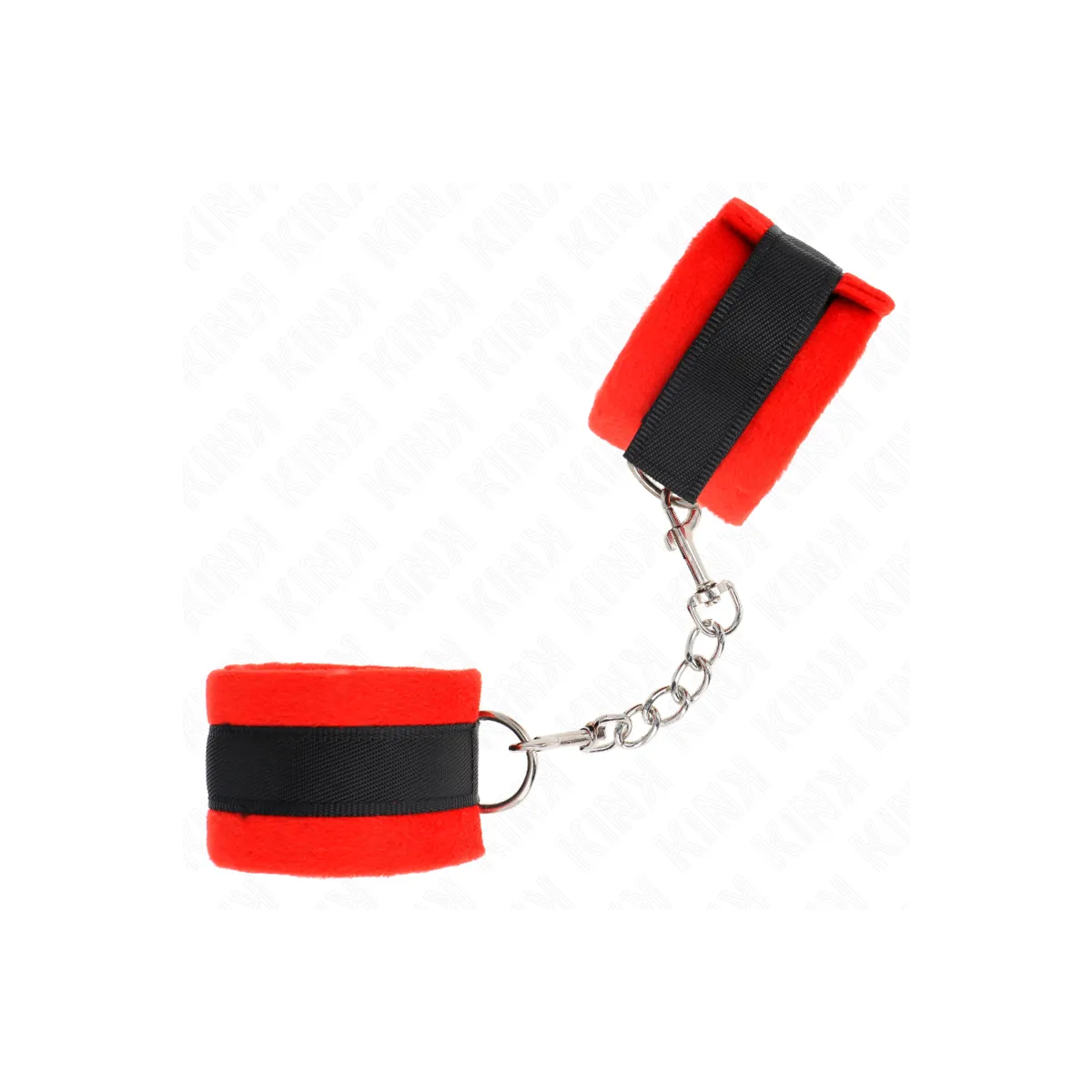 Beginner Pelzhandmanschetten Schwarz-Rot 30 X 7 cm von Kink Wrist Restraint | Fesselliebe.de