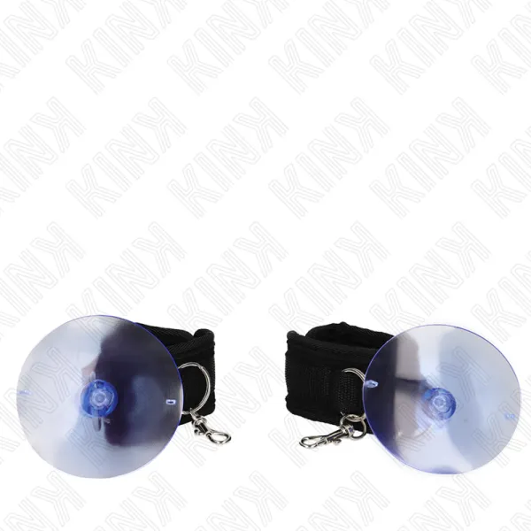 Handgelenkfesseln mit Saugnäpfen Schwarz 29-40 cm X 5 cm von Kink Wrist Restraint | Fesselliebe.de