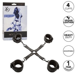 Nocturnal Hog Tie Connector Cuero Einstellbar Schwarz von Calexotics | Fesselliebe.de