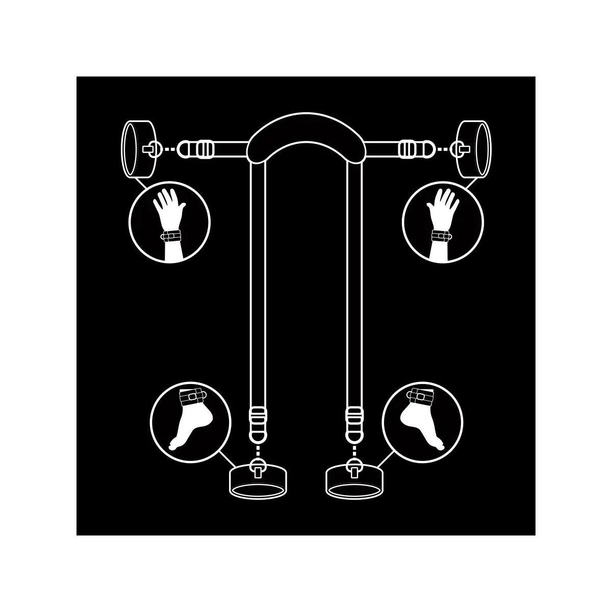 Meisterposition mit 4 Noprene-Gefüttert Handschellen von Fetish Submissive Bondage | Fesselliebe.de