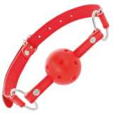 Roter, Atmungsaktiver Knebel von Darkness Bondage | Fesselliebe.de