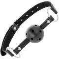 Schwarzer Atmungsaktiver Knebel von Darkness Bondage