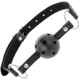 Schwarzer Atmungsaktiver Knebel von Darkness Bondage | Fesselliebe.de