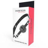 Schwarzer Atmungsaktiver Knebel von Darkness Bondage | Fesselliebe.de