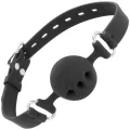 Schwarzer Atmungsaktiver Silikon-Knebel von Darkness Bondage