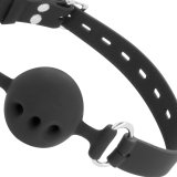 Schwarzer Atmungsaktiver Silikon-Knebel von Darkness Bondage | Fesselliebe.de