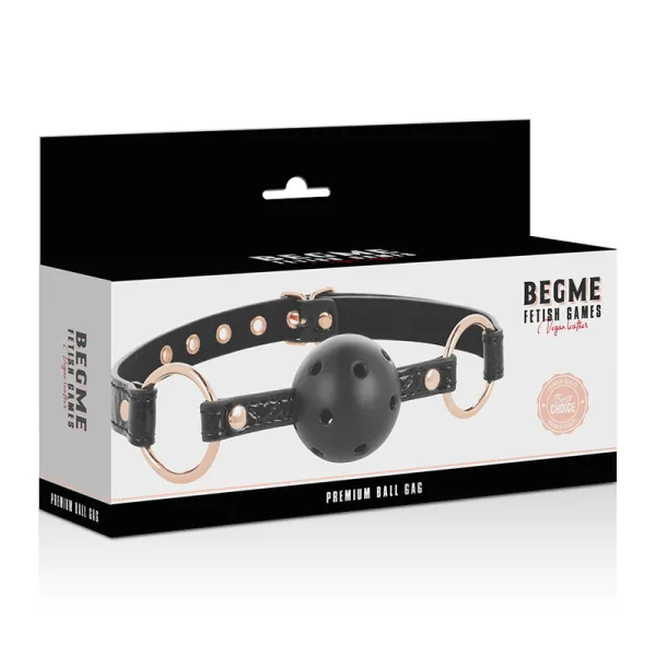 Ballknebel Veganes Leder von Begme Black Edition | Fesselliebe.de