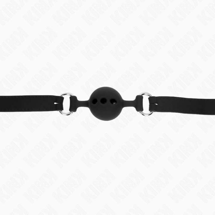 Vollsilikon-Klappen 55 X 2 cm mit 4 cm Kugel Grösse S Schwarz Verstellbar 35-51 cm von Kink Collar & Gag | Fesselliebe.de