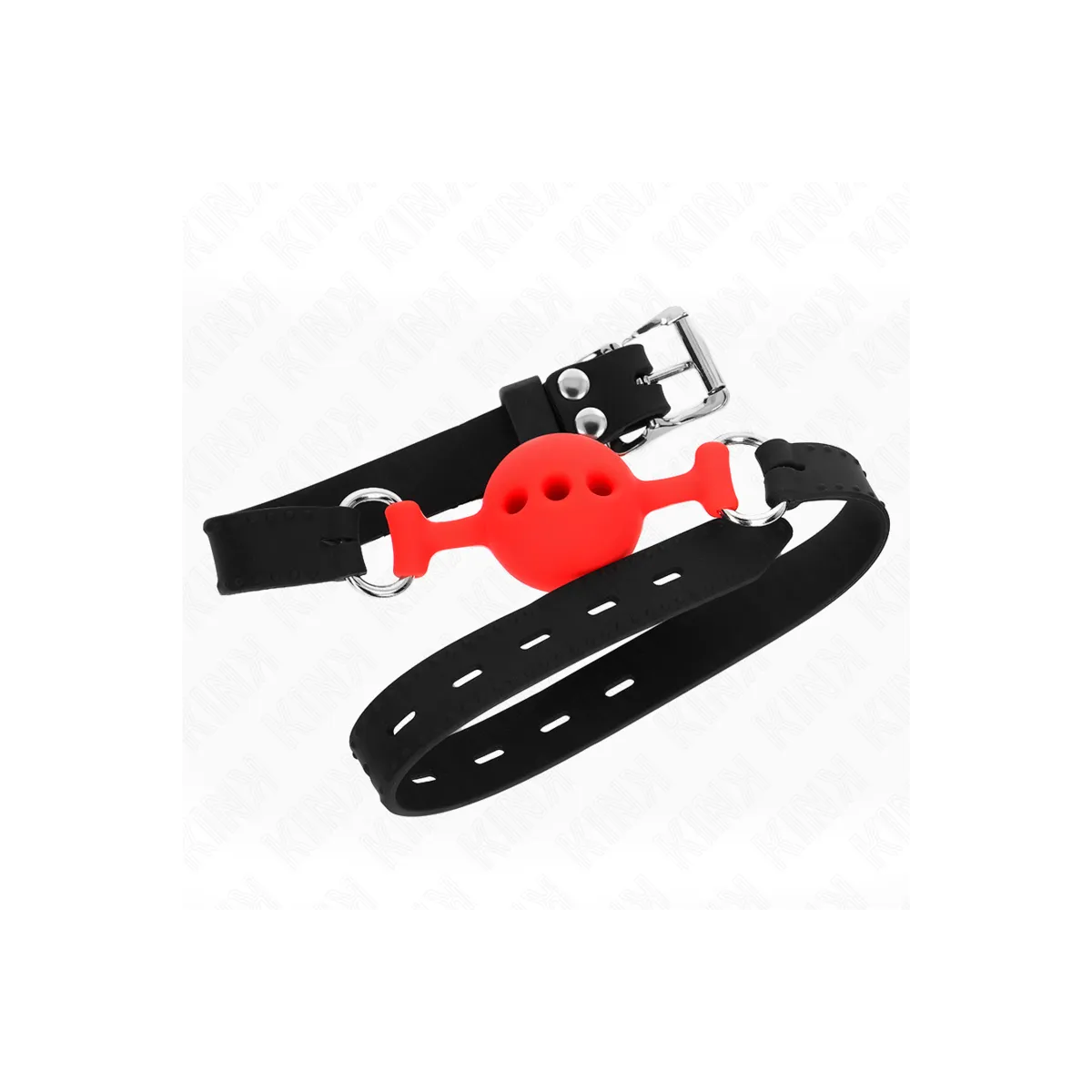 Vollsilikon-Klappen 55 X 2 cm mit 4 cm Kugel Grösse S Rot Verstellbar 35-51 cm von Kink Collar & Gag | Fesselliebe.de
