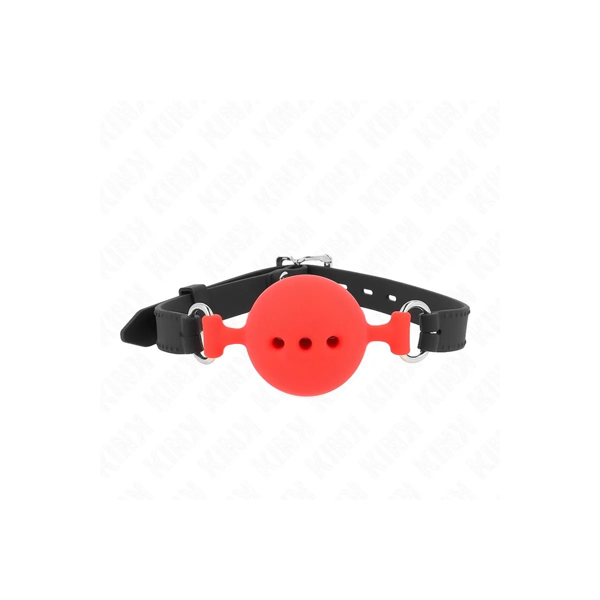 Vollsilikon-Klappen 55 X 2 cm mit 5 cm Kugel Grösse L Rot Verstellbar 35-51 cm von Kink Collar & Gag | Fesselliebe.de