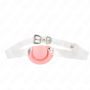 Rosa Schnullerform-Spitze 5,5 X 4 cm Verstellbar 43-60 cm von Kink Collar & Gag | Fesselliebe.de