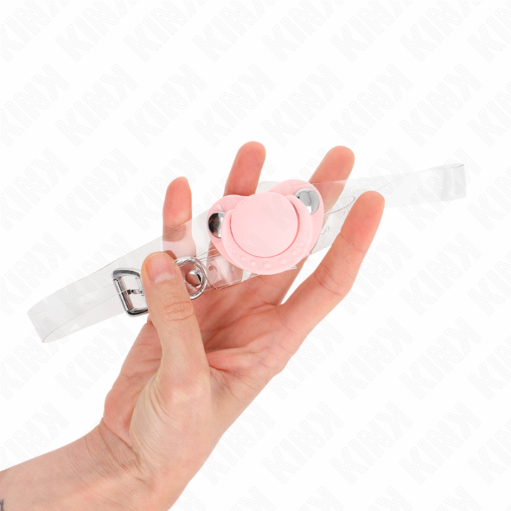 Rosa Schnullerform-Spitze 5,5 X 4 cm Verstellbar 43-60 cm von Kink Collar & Gag | Fesselliebe.de
