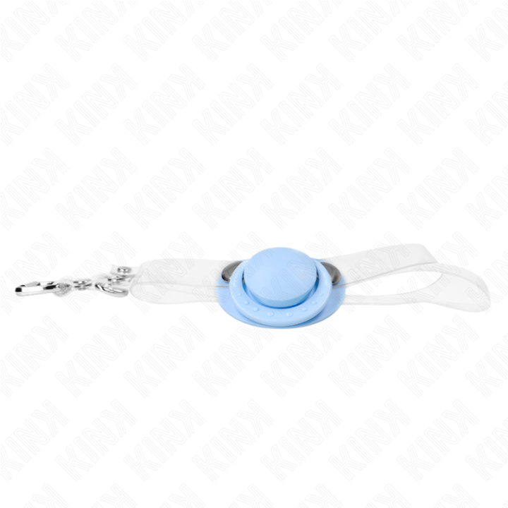 Hellblauer Schnullerform-Sprudel 5,5 X 4 cm Verstellbar 43-60 cm von Kink Collar & Gag | Fesselliebe.de
