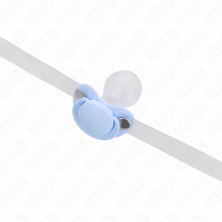Hellblauer Schnullerform-Sprudel 5,5 X 4 cm Verstellbar 43-60 cm von Kink Collar & Gag | Fesselliebe.de