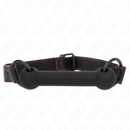 Knochengag mit Kunstledergurt Schwarz Verstellbar 41-57 cm von Kink Collar & Gag | Fesselliebe.de
