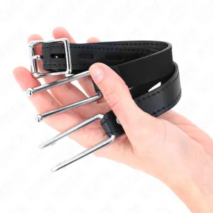 Metallhakenknebel 11,5 cm mit Kunstlederband Verstellbar 39-58 cm X 2 cm von Kink Collar & Gag