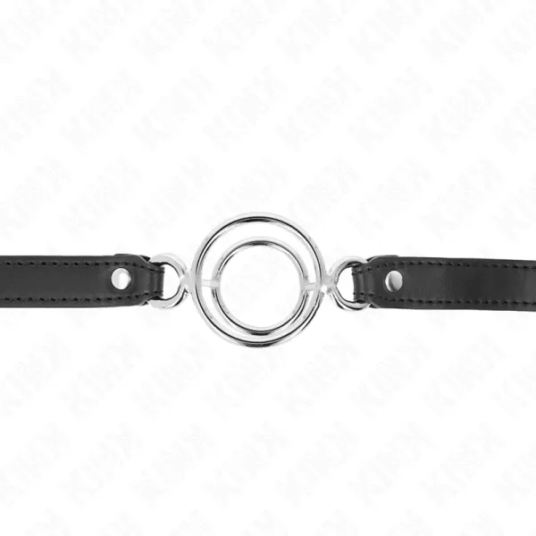 Knebel mit Mehreren O-Ringen 5 cm Schwarz 63 X 2,5 cm von Kink Collar & Gag | Fesselliebe.de
