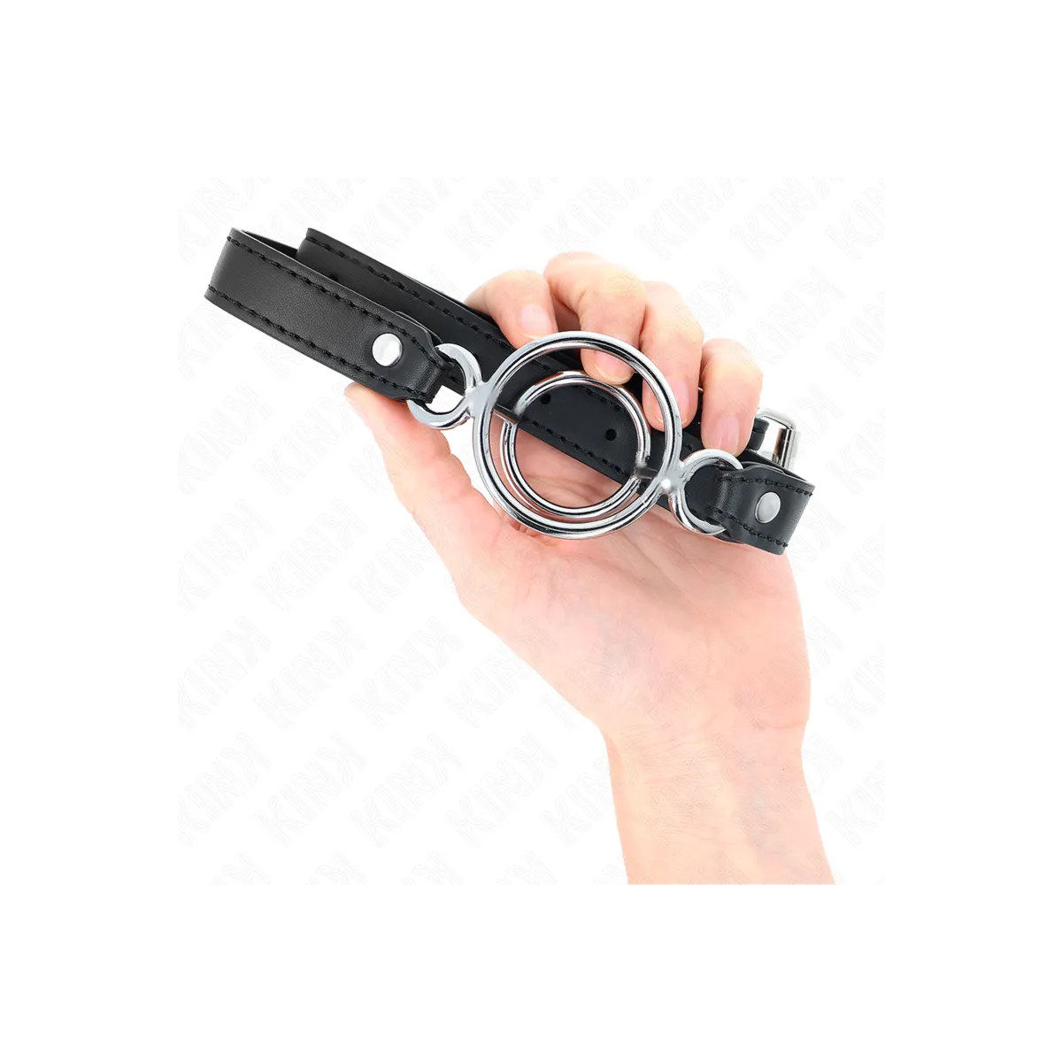 Knebel mit Mehreren O-Ringen 5 cm Schwarz 63 X 2,5 cm von Kink Collar & Gag | Fesselliebe.de