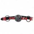 Glänzender Kunstlederball 4,5 cm Knebel 63,5 X 2 cm Verstellbar 41 X 59 cm von Kink Collar & Gag