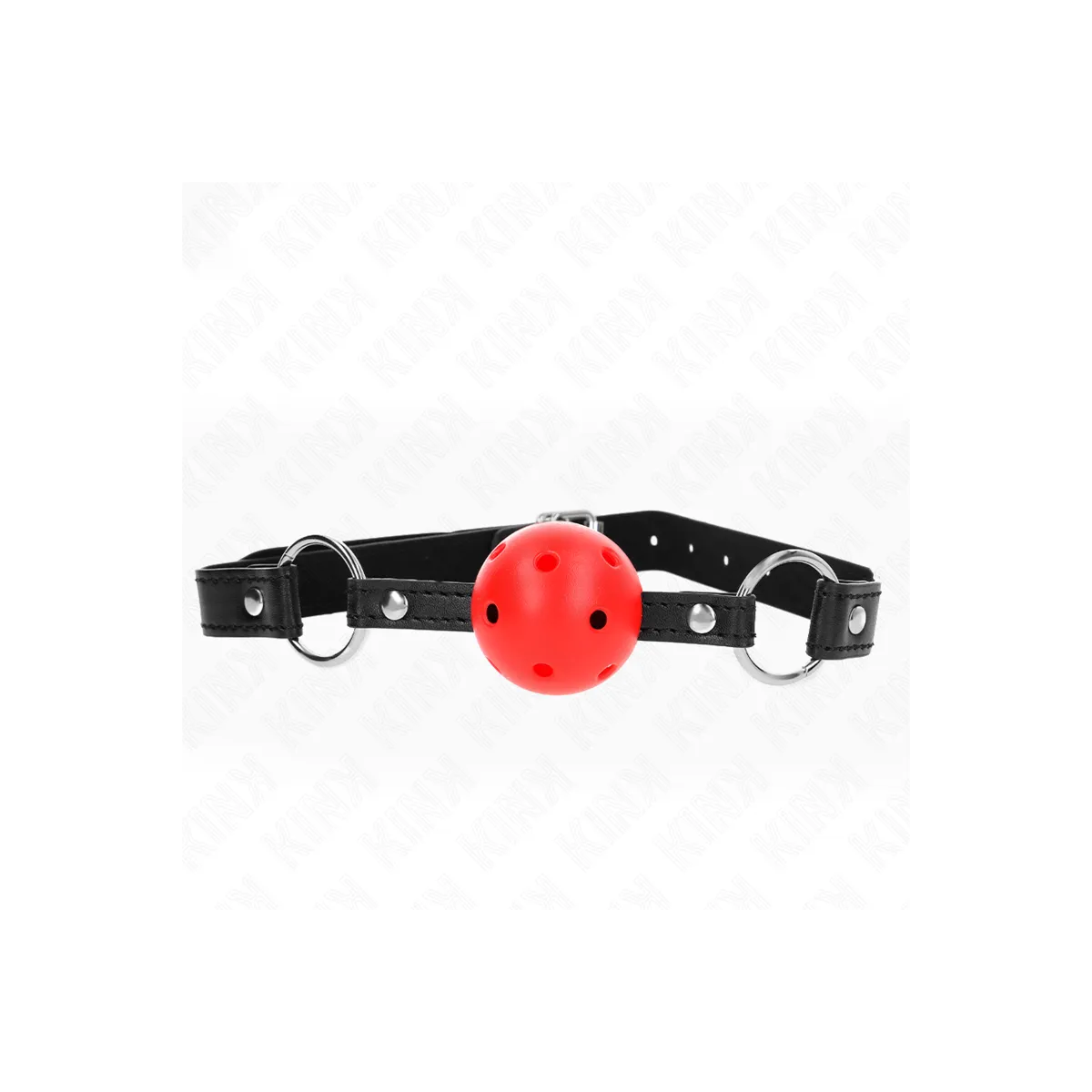 Hohl, Hart, Roter Ball, 4,5 cm, Gag, Modell 1, 63,5 X 2 cm von Kink Collar & Gag | Fesselliebe.de