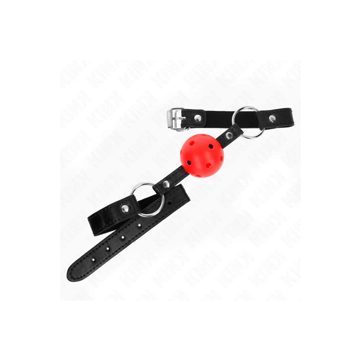 Hohl, Hart, Roter Ball, 4,5 cm, Gag, Modell 1, 63,5 X 2 cm von Kink Collar & Gag | Fesselliebe.de