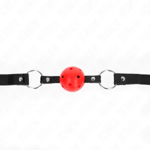 Hohl, Hart, Roter Ball, 4,5 cm, Gag, Modell 1, 63,5 X 2 cm von Kink Collar & Gag