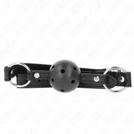 Hohlharter Schwarzer Ball 4,5 cm Gag Modell 1 63,5 X 2 cm von Kink Collar & Gag | Fesselliebe.de