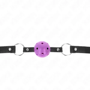 Hohl, Hart, Lila Kugel, 4,5 cm, Knebel, 63,5 X 2 cm von Kink Collar & Gag