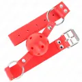 Kompletter Roter Hohlballknebel 62 X 2 cm von Kink Collar & Gag