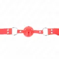 Kompletter Roter Hohlballknebel 62 X 2 cm von Kink Collar & Gag