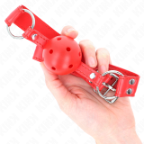 Kompletter Roter Hohlballknebel 62 X 2 cm von Kink Collar & Gag | Fesselliebe.de