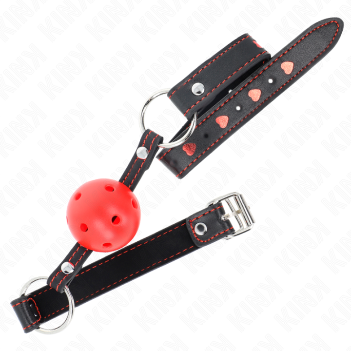 Hohlharter Roter Ballknebel Modell 2 65 X 2,5 cm von Kink Collar & Gag | Fesselliebe.de