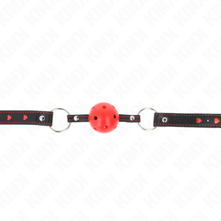 Hohlharter Roter Ballknebel Modell 2 65 X 2,5 cm von Kink Collar & Gag | Fesselliebe.de