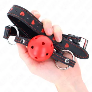 Hohlharter Roter Ballknebel Modell 2 65 X 2,5 cm von Kink Collar & Gag