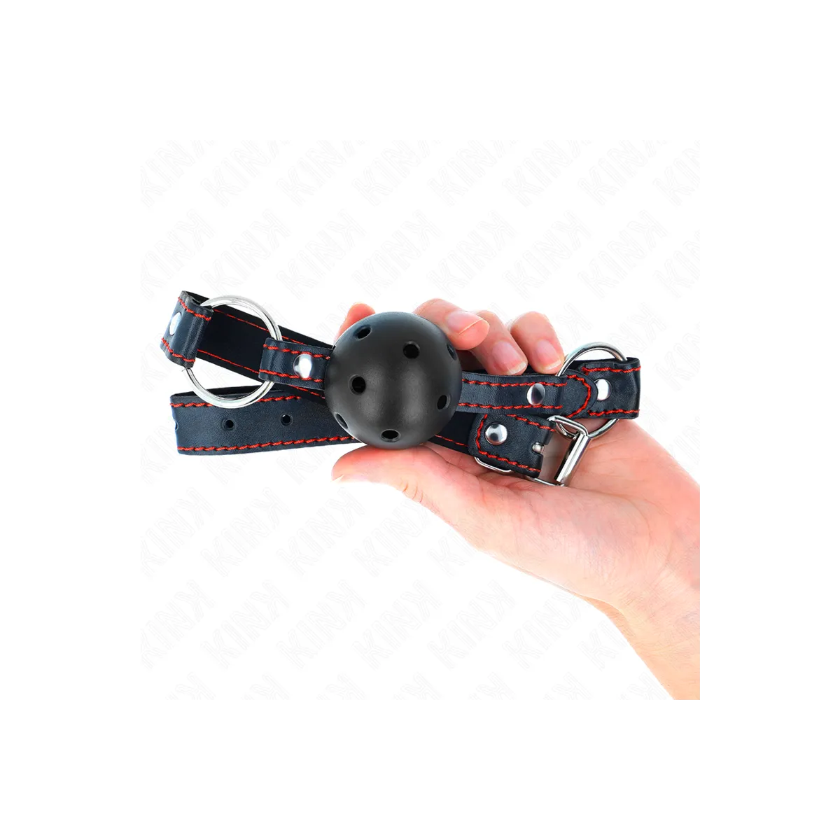 Hohlharter Schwarzer Ballknebel Modell 2 65 X 2,5 cm von Kink Collar & Gag | Fesselliebe.de