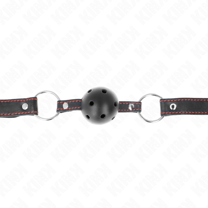 Hohlharter Schwarzer Ballknebel Modell 2 65 X 2,5 cm von Kink Collar & Gag | Fesselliebe.de