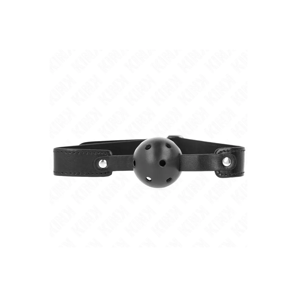 Schwarzer Atmungsaktiver Ball 4,5 cm Knebel 65 X 2,5 cm von Kink Collar & Gag | Fesselliebe.de
