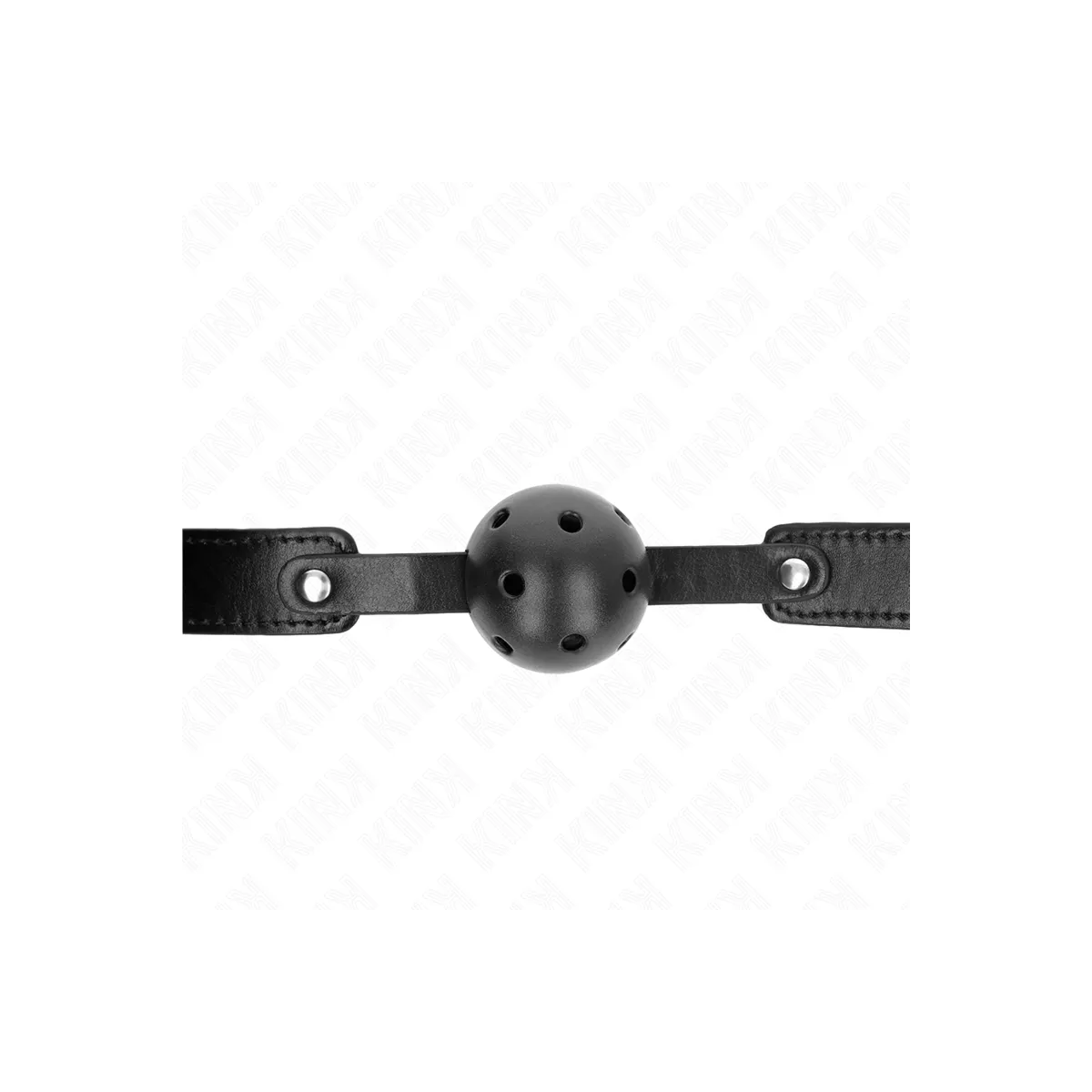Schwarzer Atmungsaktiver Ball 4,5 cm Knebel 65 X 2,5 cm von Kink Collar & Gag | Fesselliebe.de