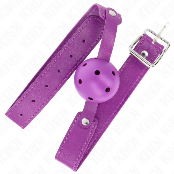 Lila Atmungsaktiver Ball 4,5 cm Mag 65 X 2,5 cm von Kink Collar & Gag | Fesselliebe.de