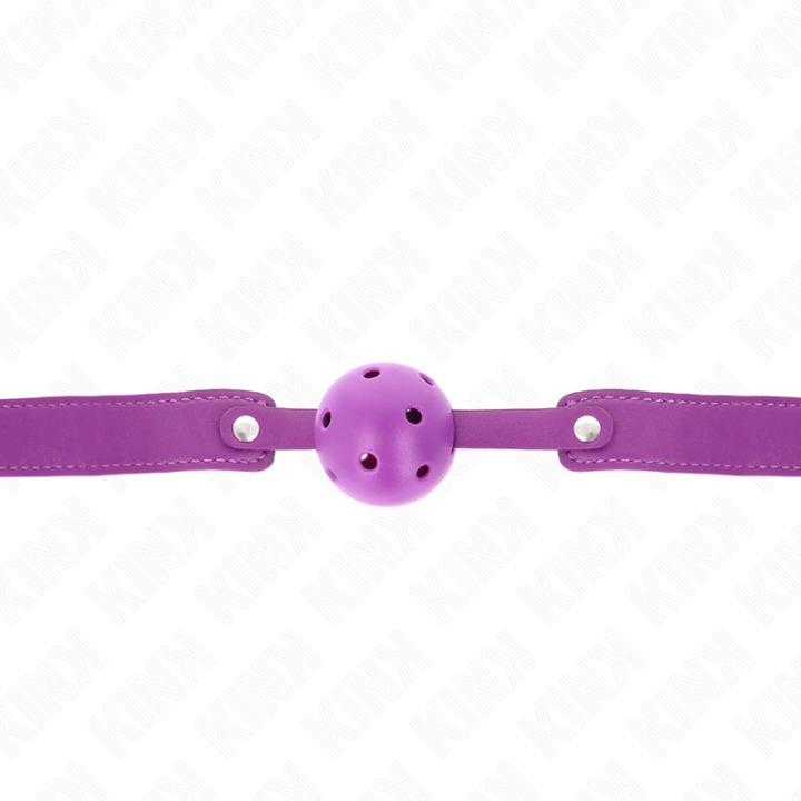 Lila Atmungsaktiver Ball 4,5 cm Mag 65 X 2,5 cm von Kink Collar & Gag | Fesselliebe.de