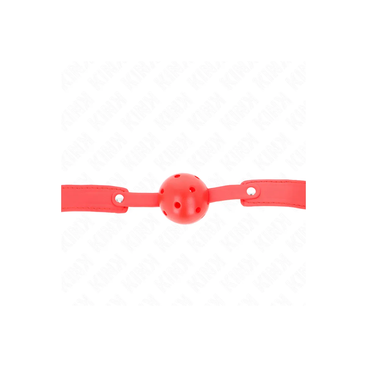 Roter Atmungsaktiver Ball 4,5 cm Knebel 65 X 2,5 cm von Kink Collar & Gag | Fesselliebe.de