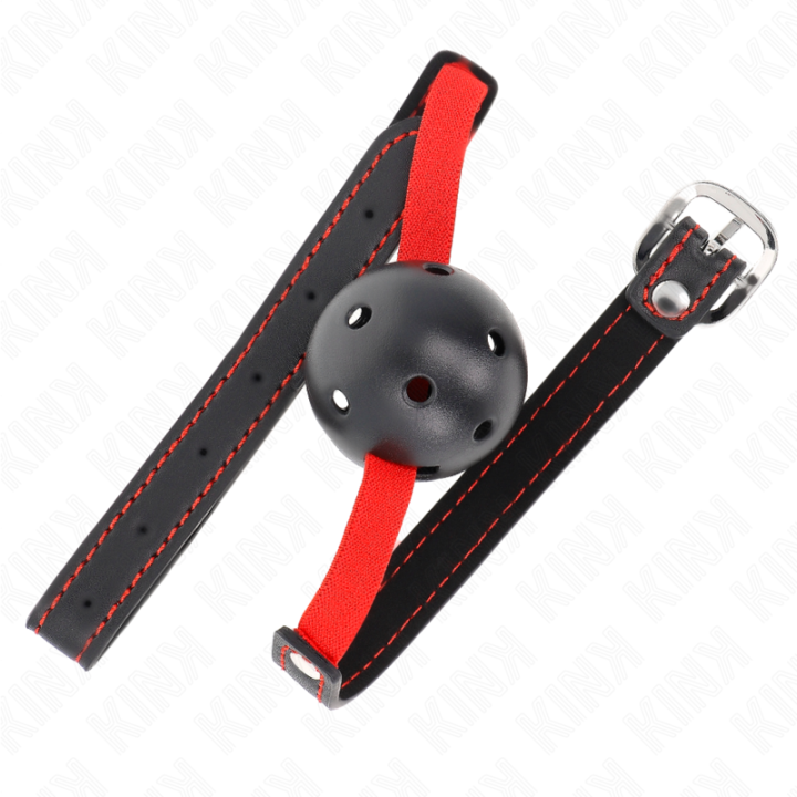 Hohlharter Mund 4,5 cm Knebel mit Elastischem Gürtel 56 X 1,5 cm von Kink Collar & Gag | Fesselliebe.de